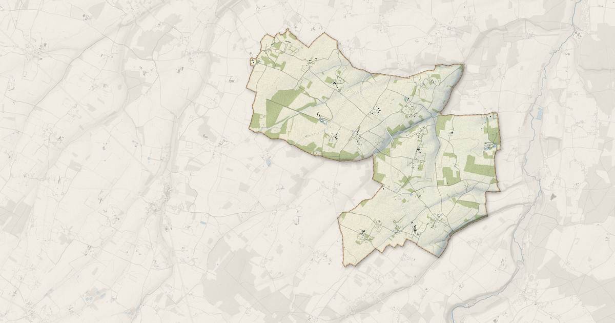 Portrait cartographique de Les Bottereaux : relief, eau, forêts, bâti et voies, calculés à partir des données de l'IGN