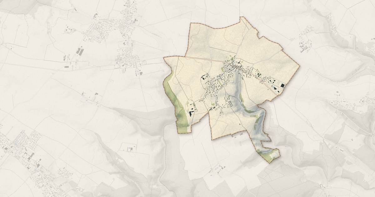 Portrait cartographique de Bourg-Beaudouin : relief, eau, forêts, bâti et voies, calculés à partir des données de l'IGN