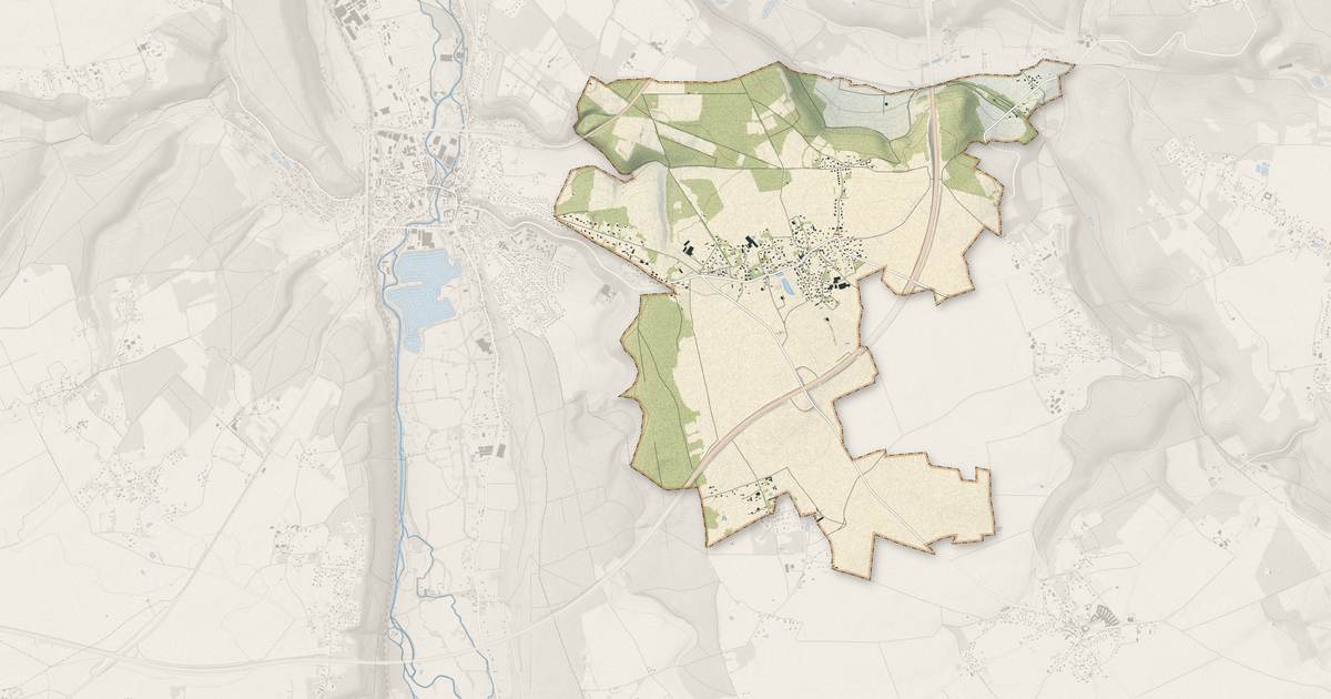 Portrait cartographique de Calleville : relief, eau, forêts, bâti et voies, calculés à partir des données de l'IGN