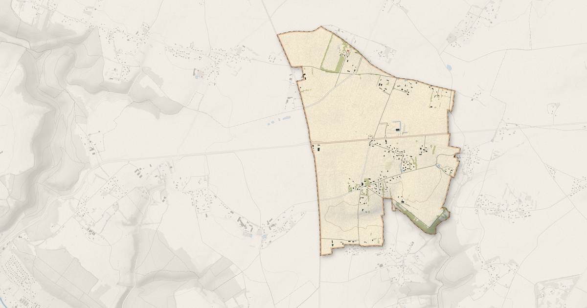 Portrait cartographique de Cauverville-en-Roumois : relief, eau, forêts, bâti et voies, calculés à partir des données de l'IGN