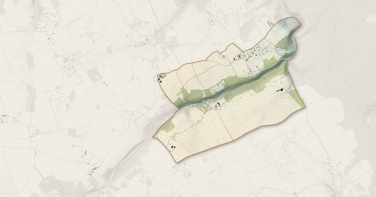 Portrait cartographique de Corneville-la-Fouquetière : relief, eau, forêts, bâti et voies, calculés à partir des données de l'IGN