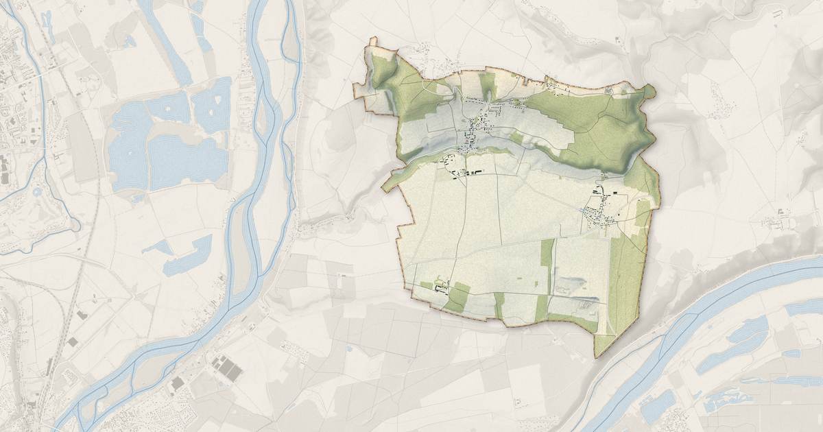 Portrait cartographique de Daubeuf-près-Vatteville : relief, eau, forêts, bâti et voies, calculés à partir des données de l'IGN