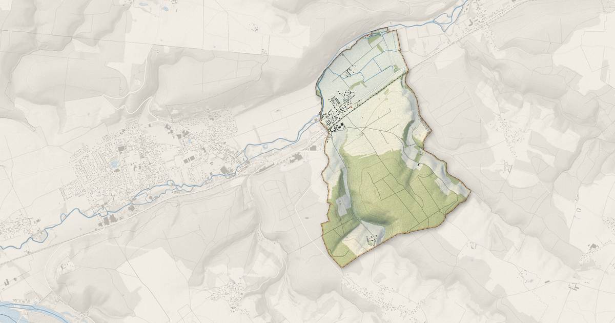 Portrait cartographique de Douville-sur-Andelle : relief, eau, forêts, bâti et voies, calculés à partir des données de l'IGN