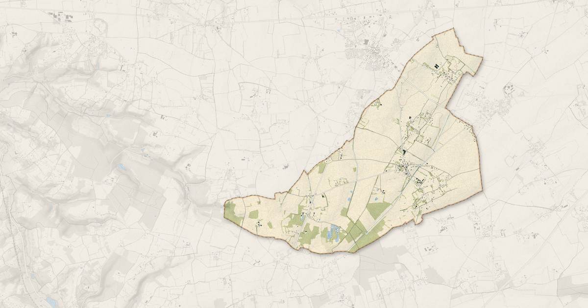 Portrait cartographique de Drucourt : relief, eau, forêts, bâti et voies, calculés à partir des données de l'IGN