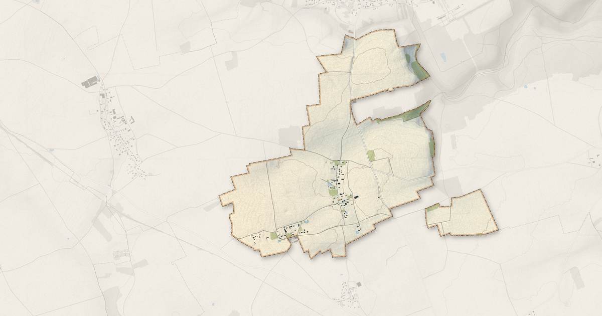Portrait cartographique de Écauville : relief, eau, forêts, bâti et voies, calculés à partir des données de l'IGN