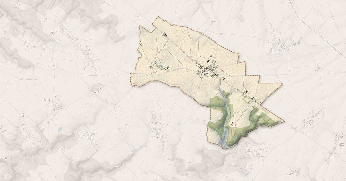 Portrait cartographique de Écouis : relief, eau, forêts, bâti et voies, calculés à partir des données de l'IGN