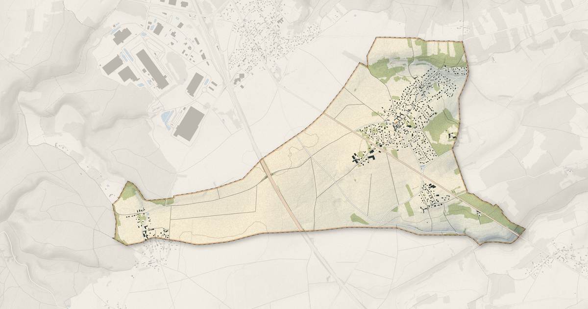 Portrait cartographique de Fontaine-Bellenger : relief, eau, forêts, bâti et voies, calculés à partir des données de l'IGN