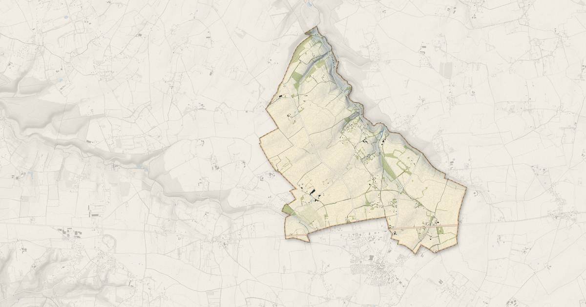 Portrait cartographique de Fontaine-la-Louvet : relief, eau, forêts, bâti et voies, calculés à partir des données de l'IGN