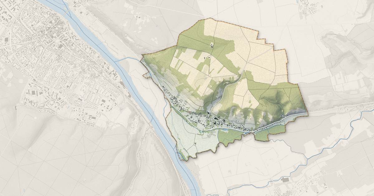 Portrait cartographique de Giverny : relief, eau, forêts, bâti et voies, calculés à partir des données de l'IGN