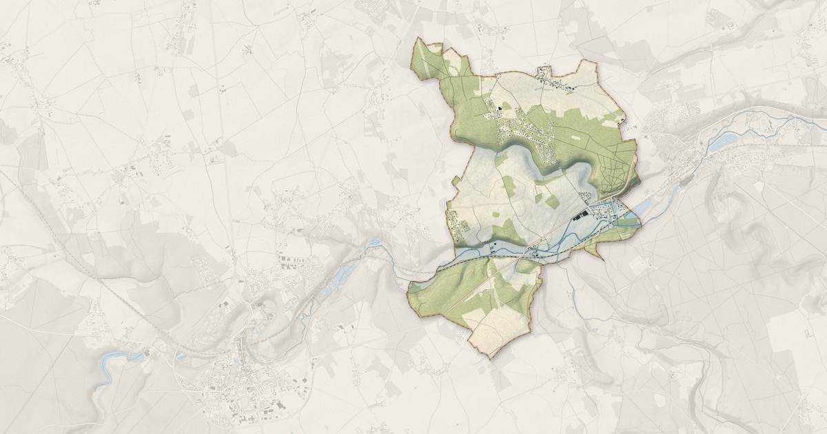 Portrait cartographique de Glisolles : relief, eau, forêts, bâti et voies, calculés à partir des données de l'IGN