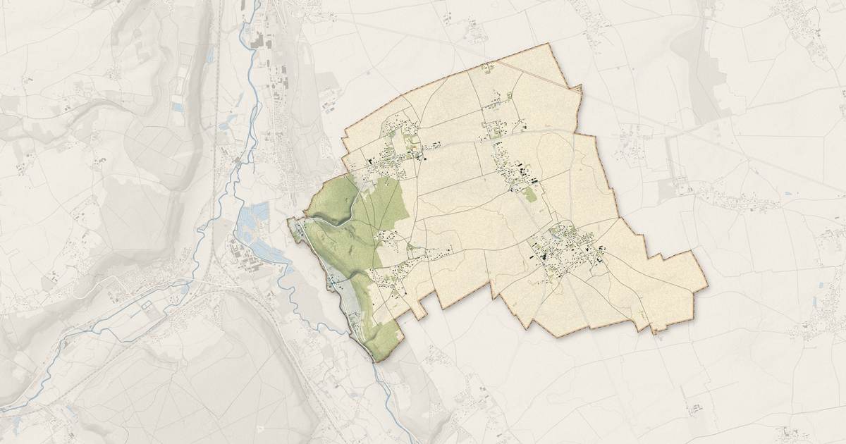 Portrait cartographique de Goupil-Othon : relief, eau, forêts, bâti et voies, calculés à partir des données de l'IGN