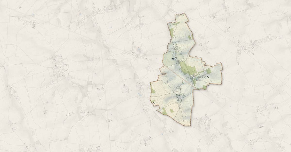 Portrait cartographique de Graveron-Sémerville : relief, eau, forêts, bâti et voies, calculés à partir des données de l'IGN
