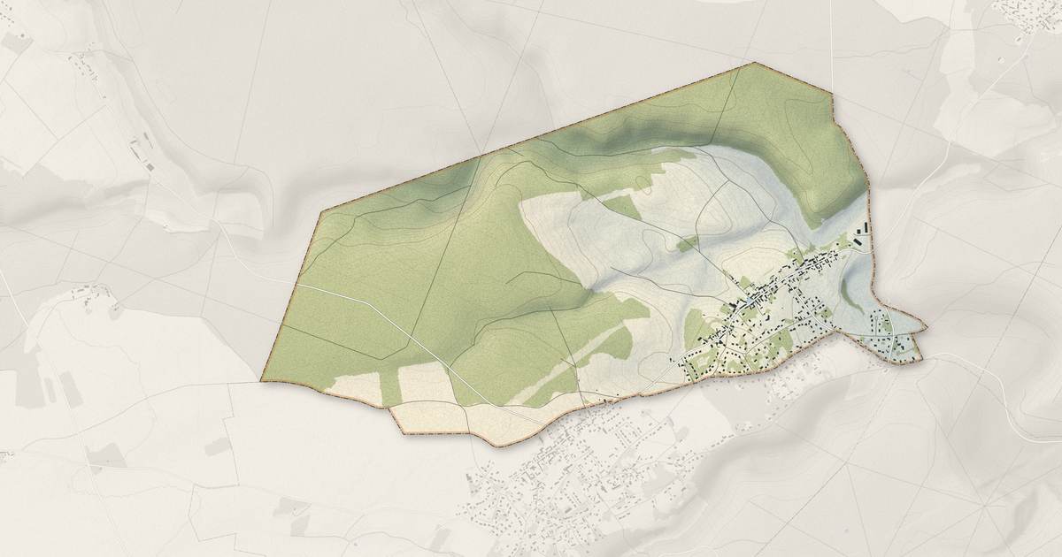 Portrait cartographique de L'Habit : relief, eau, forêts, bâti et voies, calculés à partir des données de l'IGN