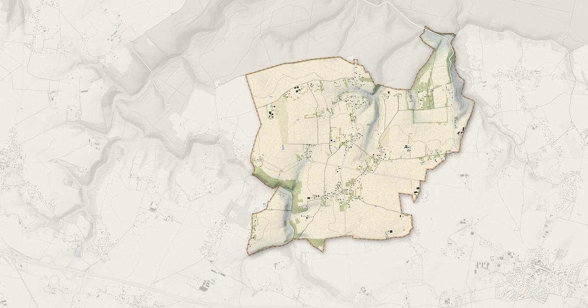 Portrait cartographique de La Haye-Aubrée : relief, eau, forêts, bâti et voies, calculés à partir des données de l'IGN