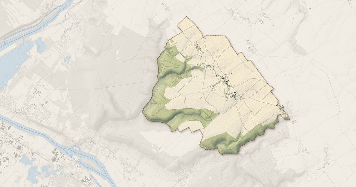Portrait cartographique de Hennezis : relief, eau, forêts, bâti et voies, calculés à partir des données de l'IGN