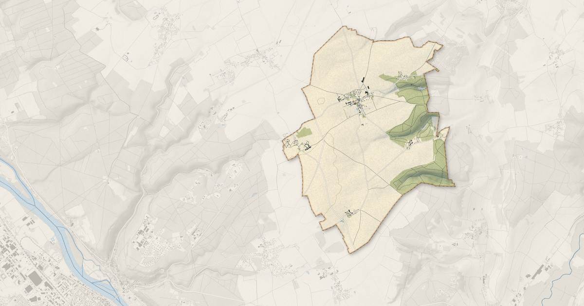 Portrait cartographique de Heubécourt-Haricourt : relief, eau, forêts, bâti et voies, calculés à partir des données de l'IGN