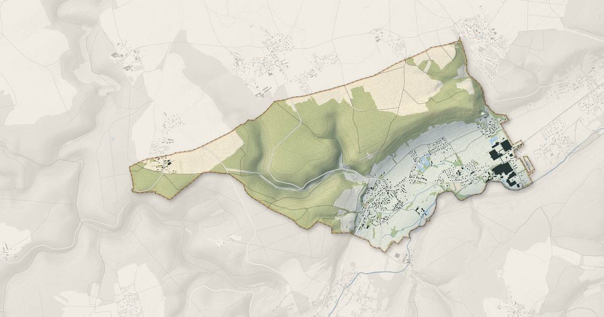 Portrait cartographique de Hondouville : relief, eau, forêts, bâti et voies, calculés à partir des données de l'IGN