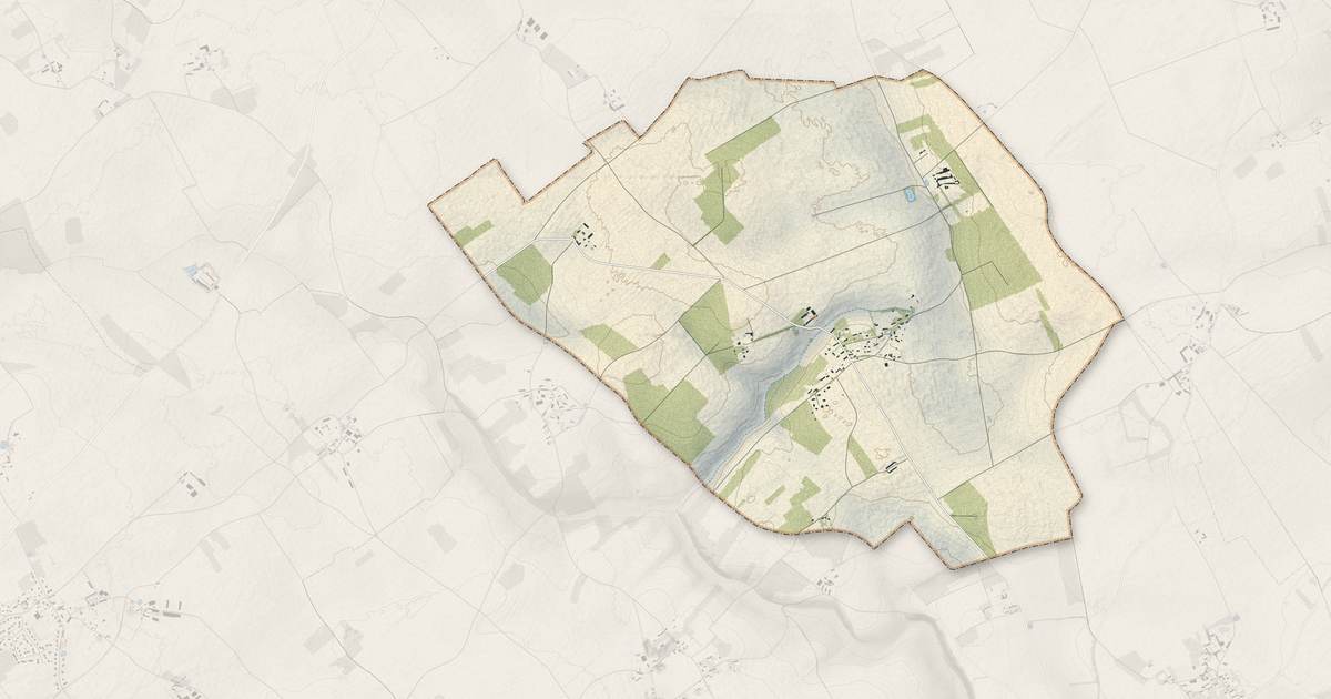 Portrait cartographique de L'Hosmes : relief, eau, forêts, bâti et voies, calculés à partir des données de l'IGN