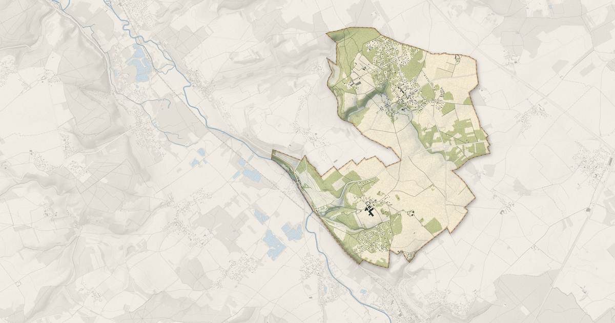 Portrait cartographique de Houlbec-Cocherel : relief, eau, forêts, bâti et voies, calculés à partir des données de l'IGN