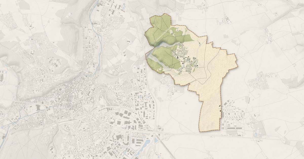 Portrait cartographique de Huest : relief, eau, forêts, bâti et voies, calculés à partir des données de l'IGN