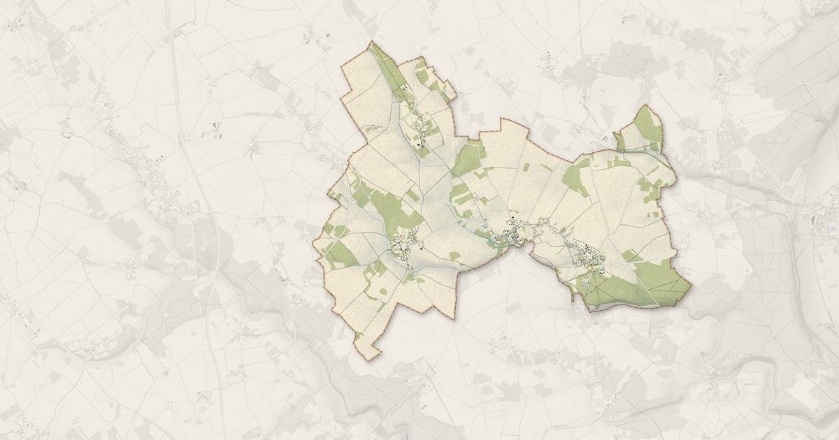 Portrait cartographique de Illiers-l'Évêque : relief, eau, forêts, bâti et voies, calculés à partir des données de l'IGN