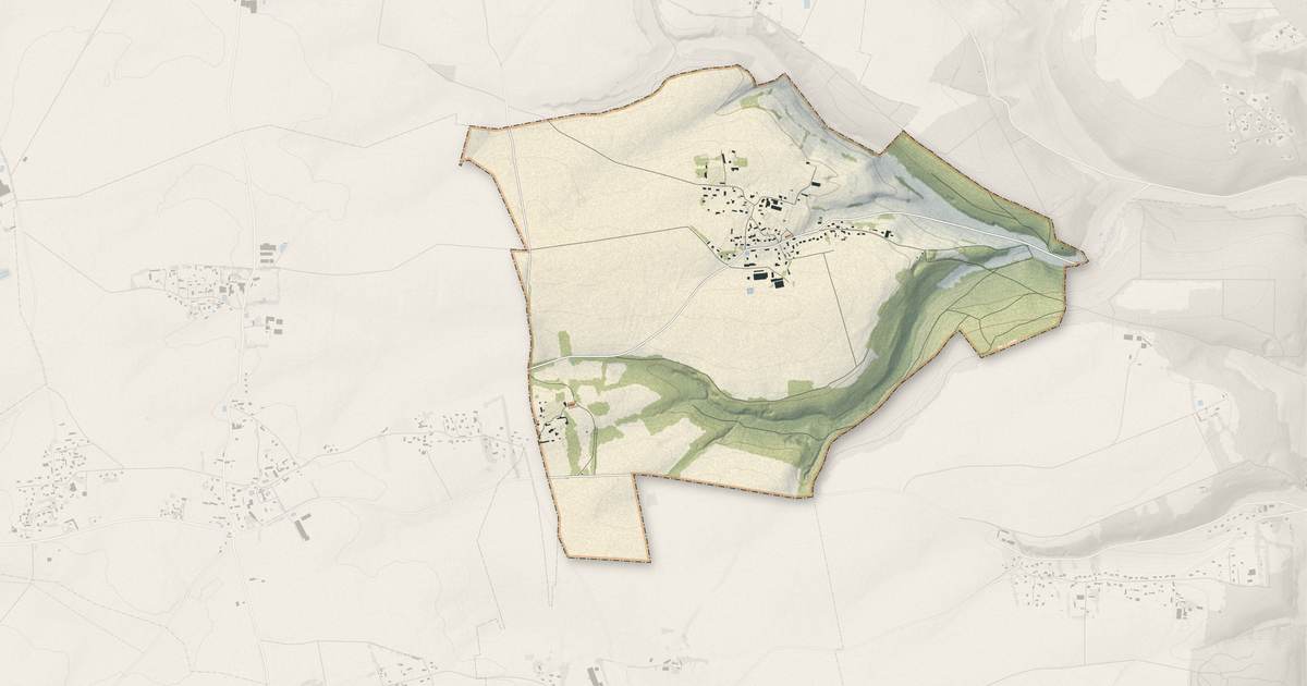 Portrait cartographique de Letteguives : relief, eau, forêts, bâti et voies, calculés à partir des données de l'IGN