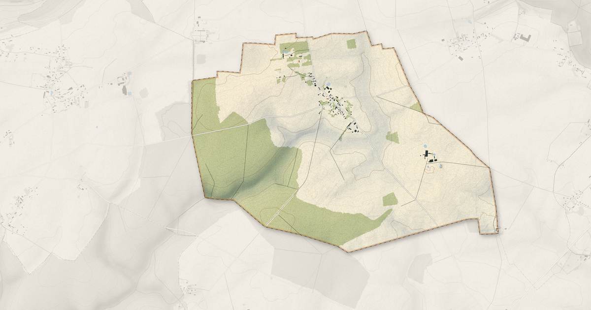 Portrait cartographique de Lilly : relief, eau, forêts, bâti et voies, calculés à partir des données de l'IGN