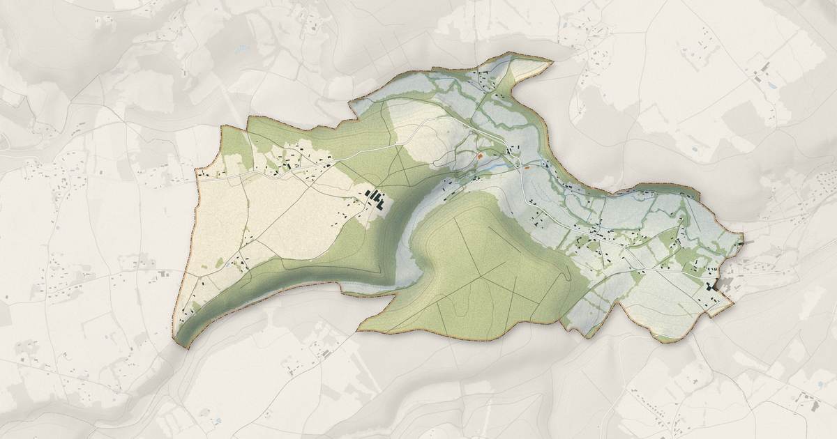 Portrait cartographique de Livet-sur-Authou : relief, eau, forêts, bâti et voies, calculés à partir des données de l'IGN