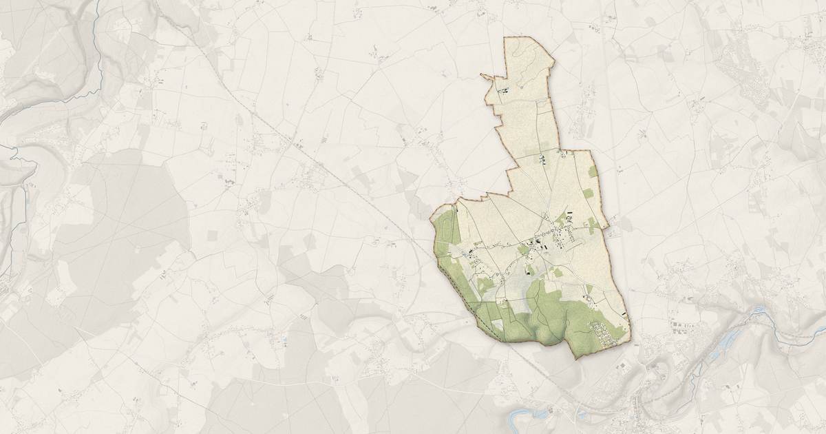 Portrait cartographique de Louversey : relief, eau, forêts, bâti et voies, calculés à partir des données de l'IGN