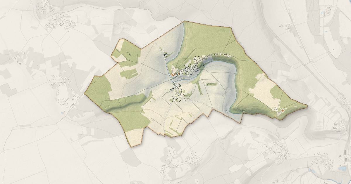 Portrait cartographique de Louye : relief, eau, forêts, bâti et voies, calculés à partir des données de l'IGN