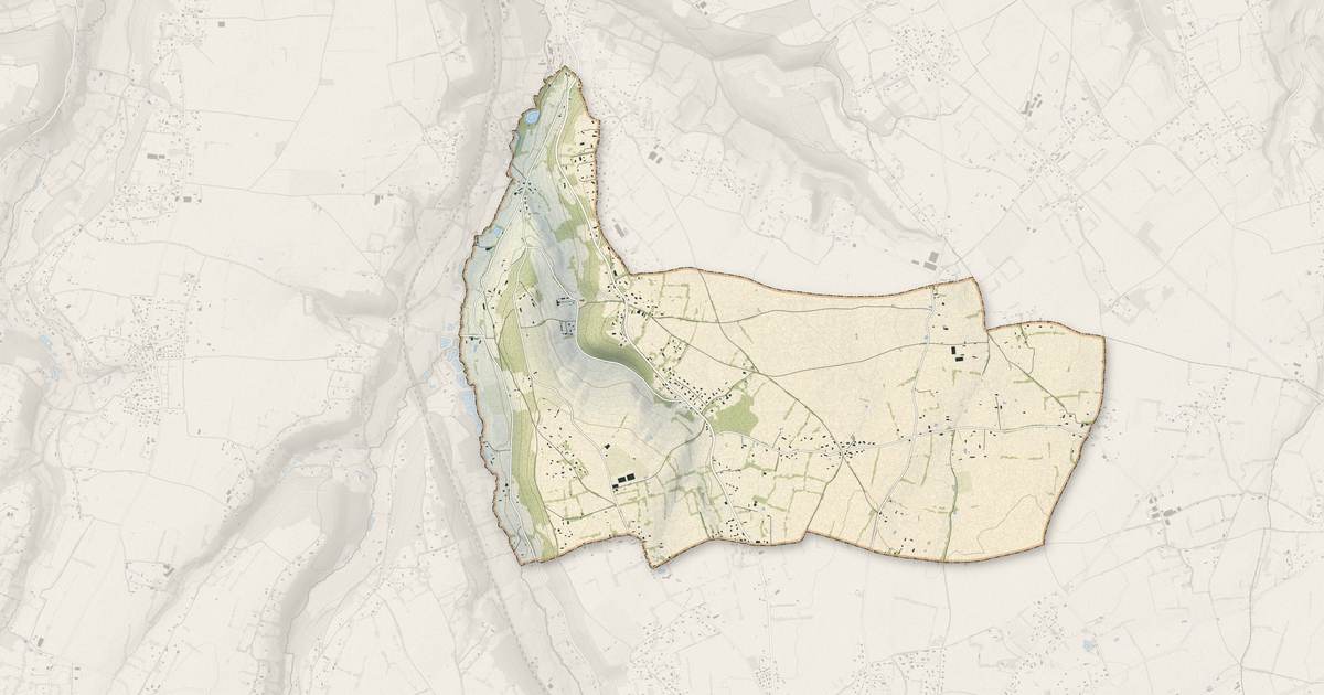 Portrait cartographique de Manneville-la-Raoult : relief, eau, forêts, bâti et voies, calculés à partir des données de l'IGN