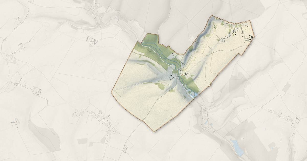 Portrait cartographique de Martagny : relief, eau, forêts, bâti et voies, calculés à partir des données de l'IGN