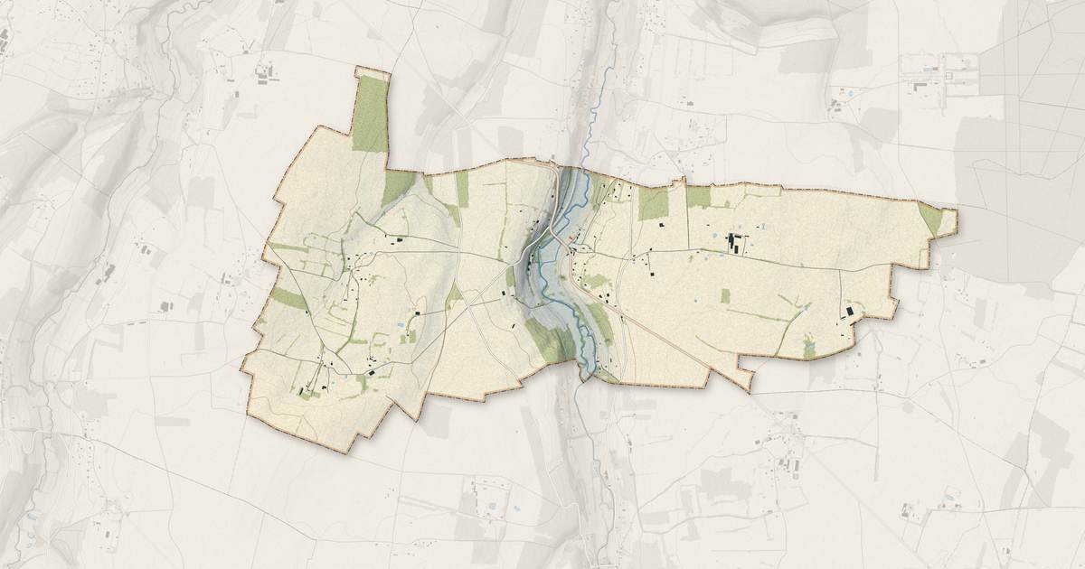 Portrait cartographique de Mélicourt : relief, eau, forêts, bâti et voies, calculés à partir des données de l'IGN
