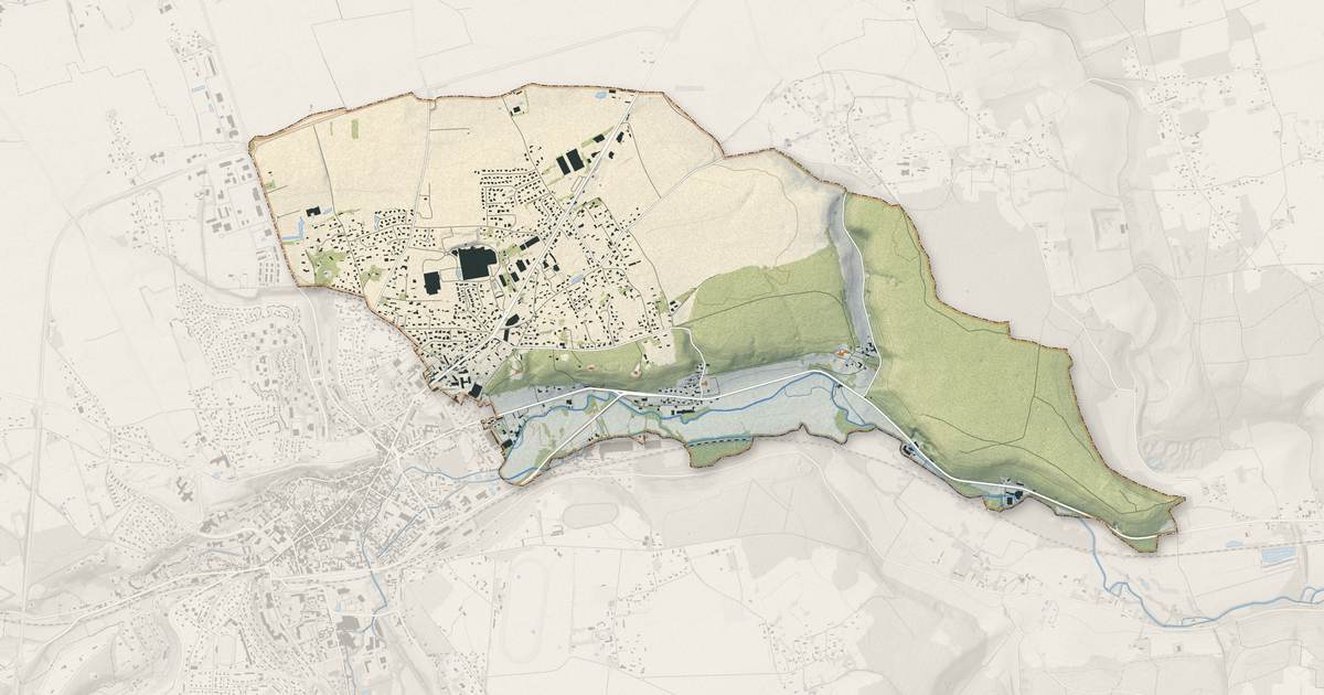 Portrait cartographique de Menneval : relief, eau, forêts, bâti et voies, calculés à partir des données de l'IGN