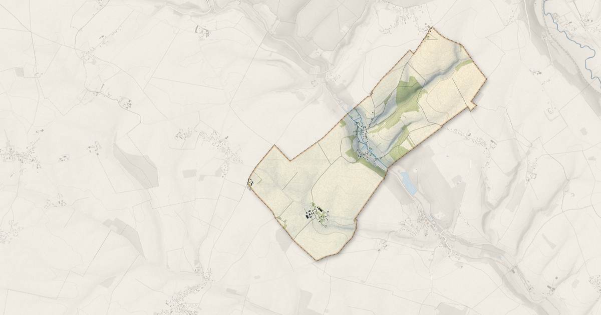 Portrait cartographique de Mesnil-sous-Vienne : relief, eau, forêts, bâti et voies, calculés à partir des données de l'IGN