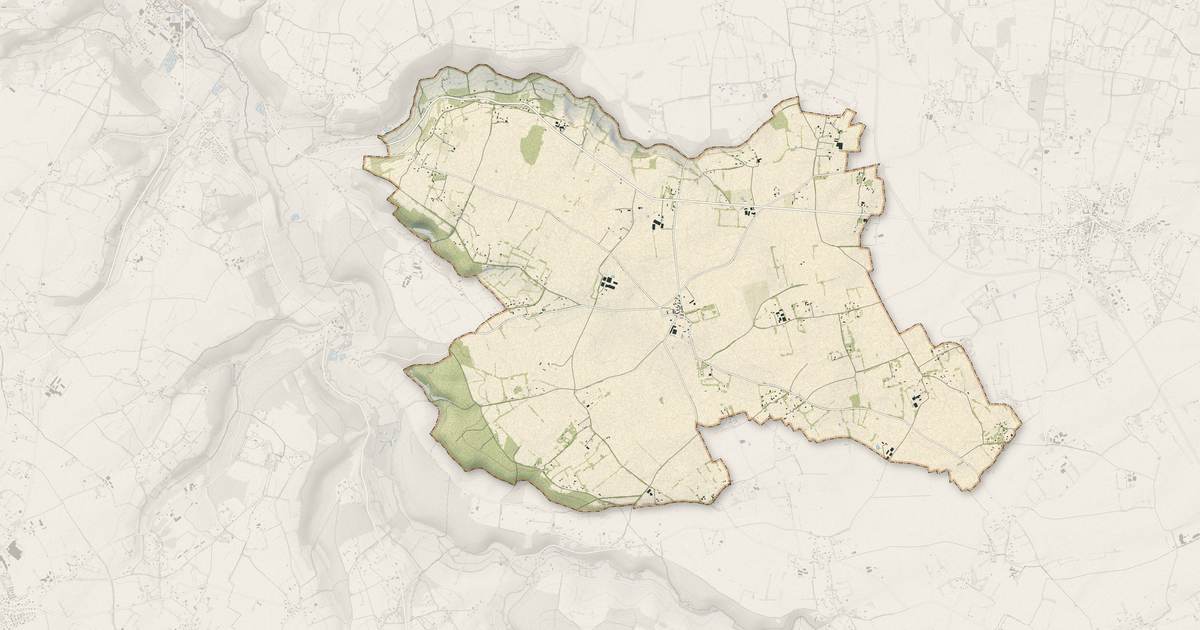 Portrait cartographique de Morainville-Jouveaux : relief, eau, forêts, bâti et voies, calculés à partir des données de l'IGN