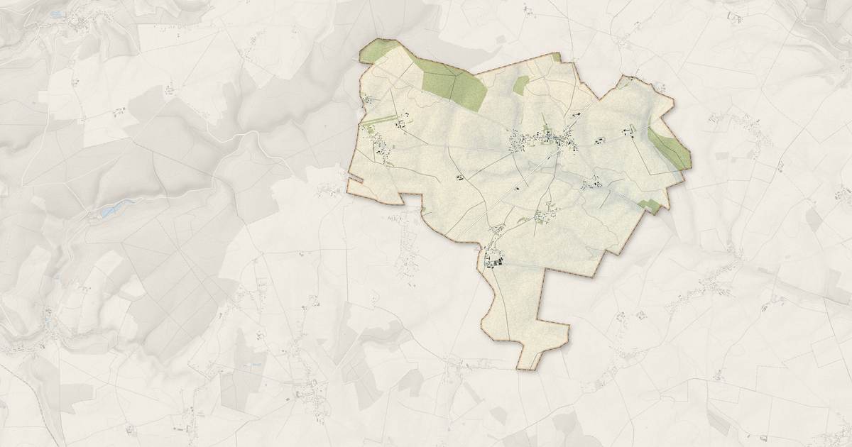Portrait cartographique de Morgny : relief, eau, forêts, bâti et voies, calculés à partir des données de l'IGN