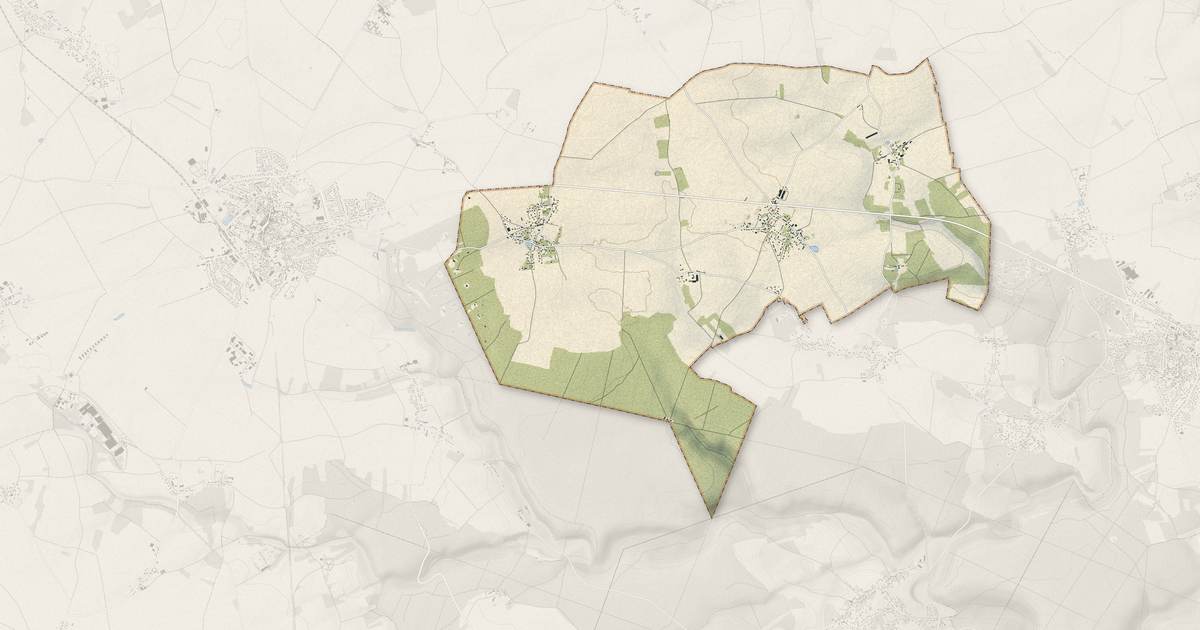 Portrait cartographique de Mousseaux-Neuville : relief, eau, forêts, bâti et voies, calculés à partir des données de l'IGN