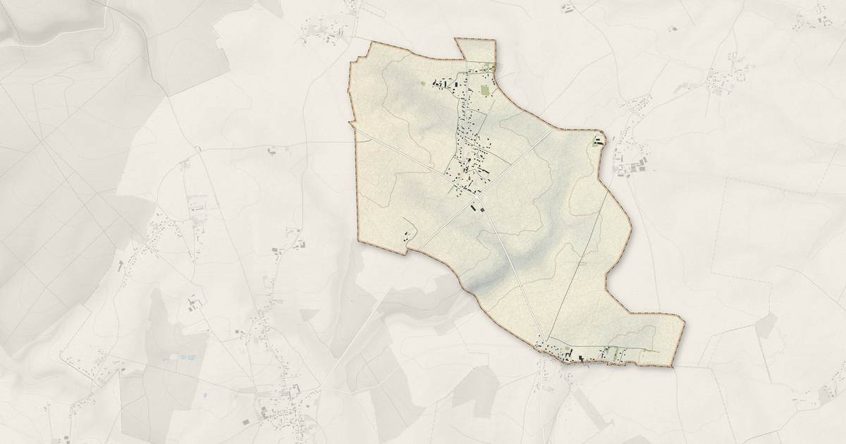 Portrait cartographique de La Neuve-Grange : relief, eau, forêts, bâti et voies, calculés à partir des données de l'IGN