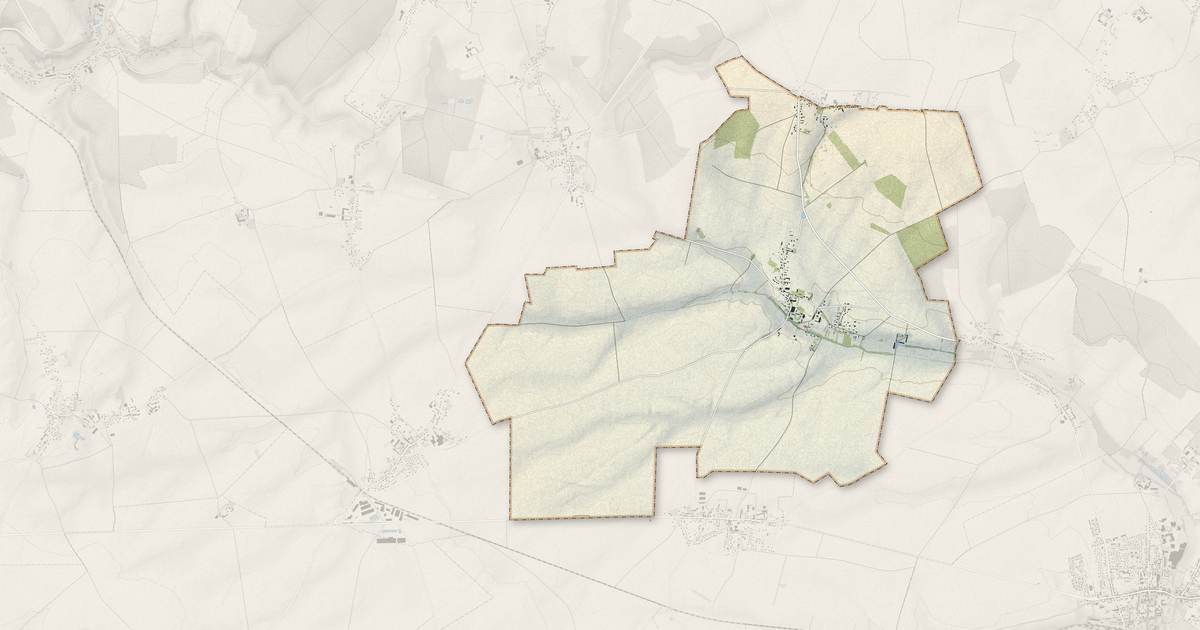 Portrait cartographique de Nojeon-en-Vexin : relief, eau, forêts, bâti et voies, calculés à partir des données de l'IGN