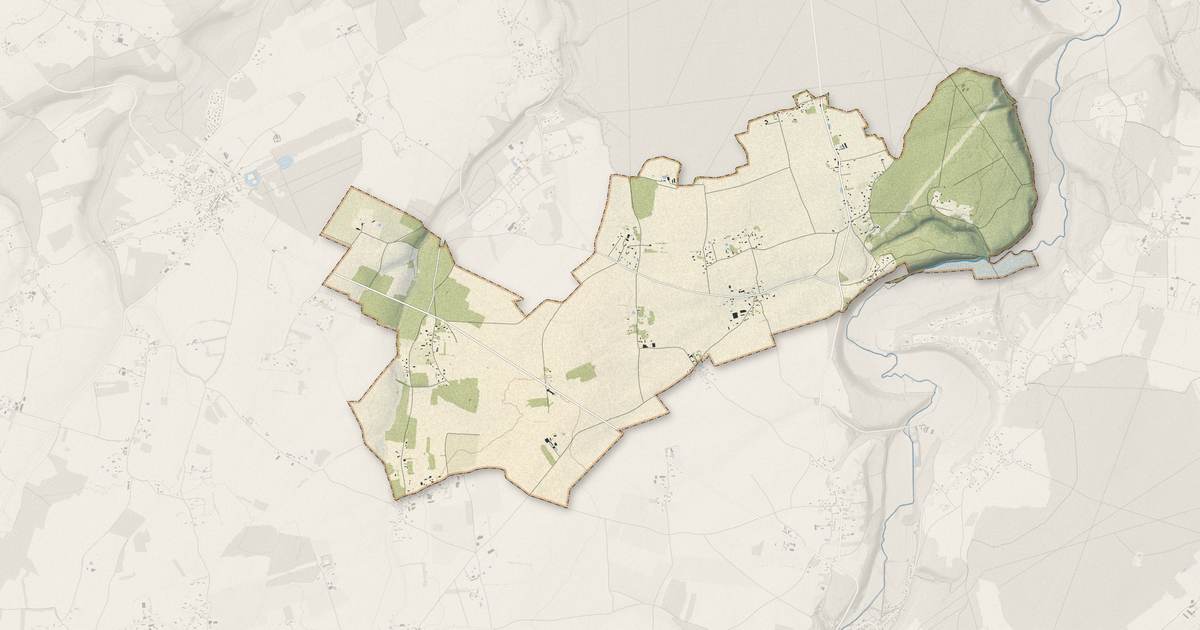 Portrait cartographique de Le Noyer-en-Ouche : relief, eau, forêts, bâti et voies, calculés à partir des données de l'IGN