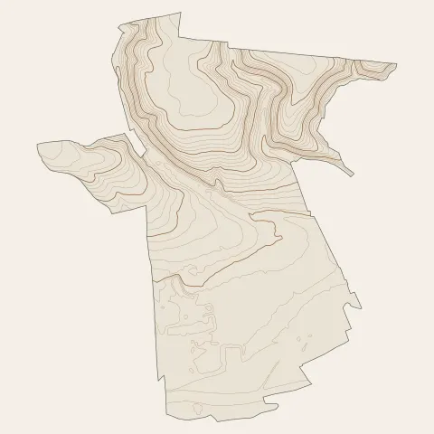 Pîtres : courbes de niveau