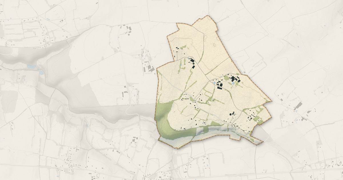 Portrait cartographique de Les Places : relief, eau, forêts, bâti et voies, calculés à partir des données de l'IGN
