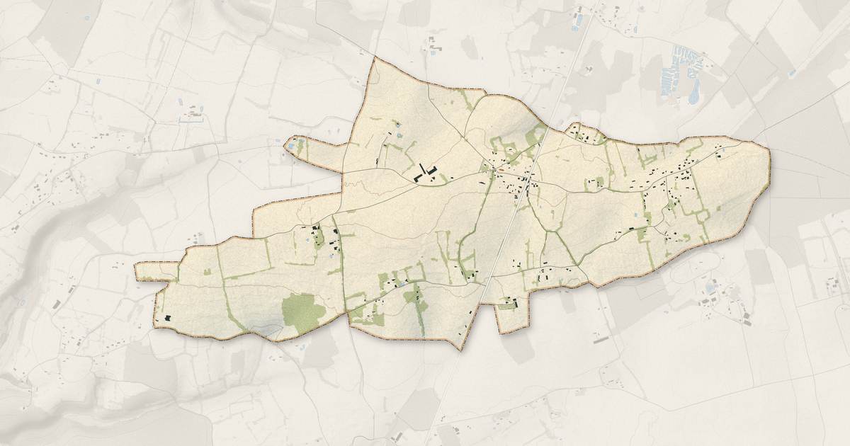 Portrait cartographique de Le Planquay : relief, eau, forêts, bâti et voies, calculés à partir des données de l'IGN