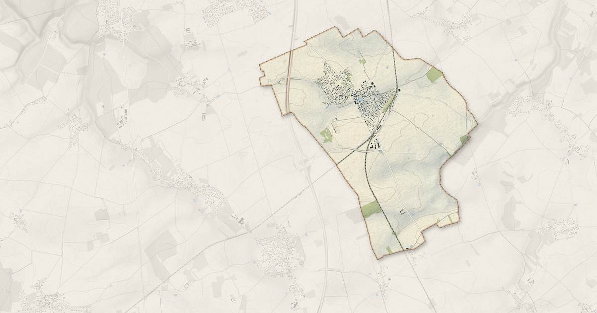 Portrait cartographique de Prey : relief, eau, forêts, bâti et voies, calculés à partir des données de l'IGN