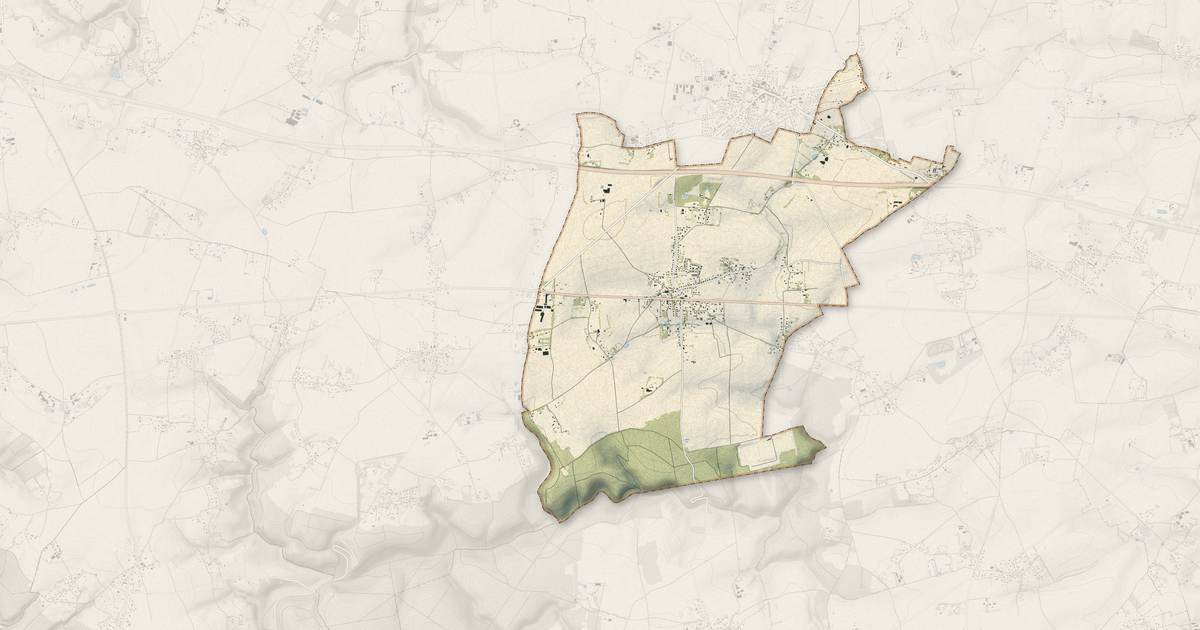 Portrait cartographique de Rougemontier : relief, eau, forêts, bâti et voies, calculés à partir des données de l'IGN