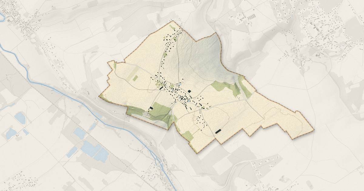 Portrait cartographique de Rouvray : relief, eau, forêts, bâti et voies, calculés à partir des données de l'IGN