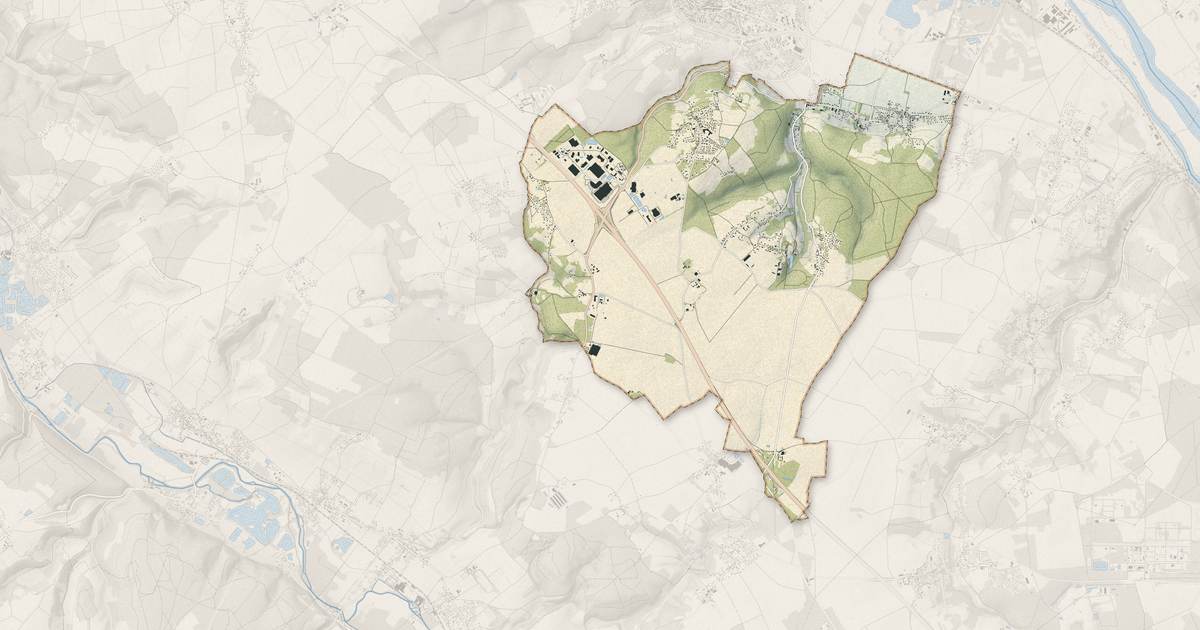 Portrait cartographique de Saint-Aubin-sur-Gaillon : relief, eau, forêts, bâti et voies, calculés à partir des données de l'IGN