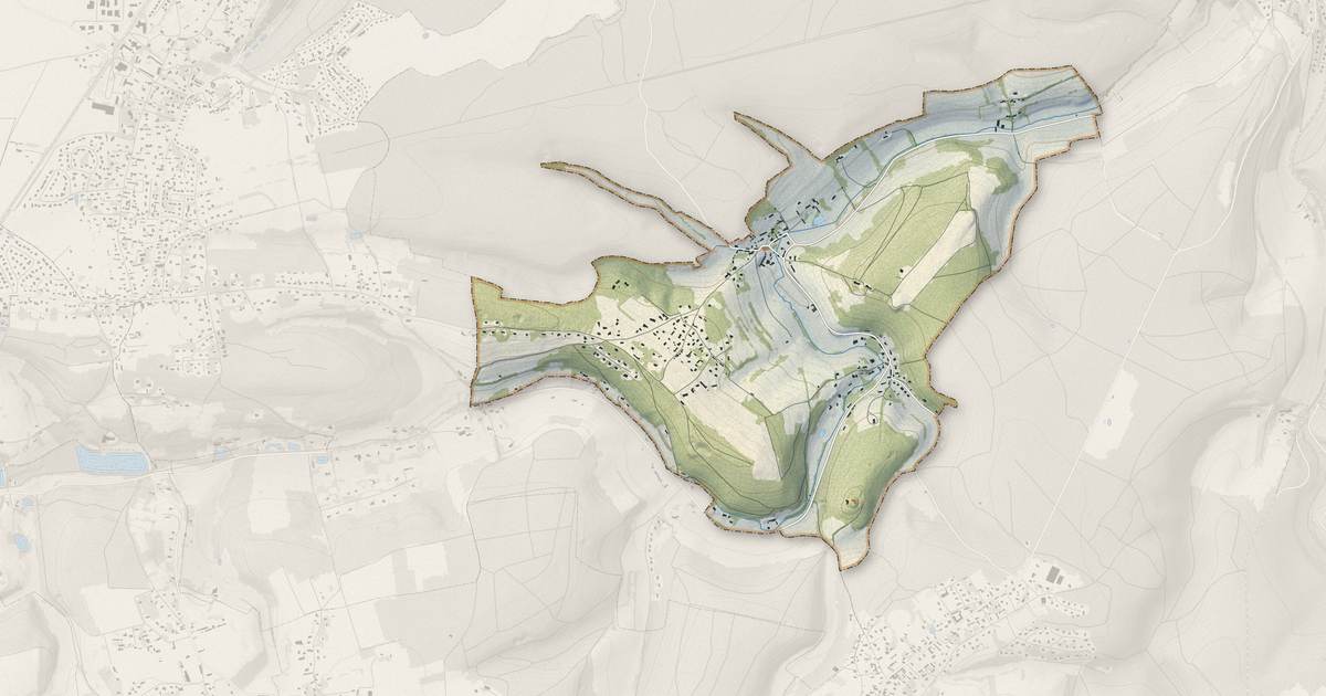 Portrait cartographique de Saint-Cyr-la-Campagne : relief, eau, forêts, bâti et voies, calculés à partir des données de l'IGN