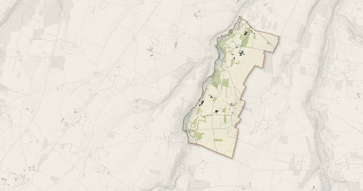Portrait cartographique de Saint-Denis-d'Augerons : relief, eau, forêts, bâti et voies, calculés à partir des données de l'IGN